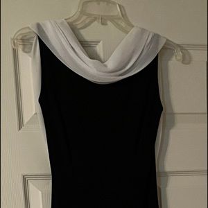 Elegant Black & White Gown